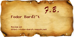 Fodor Barót névjegykártya